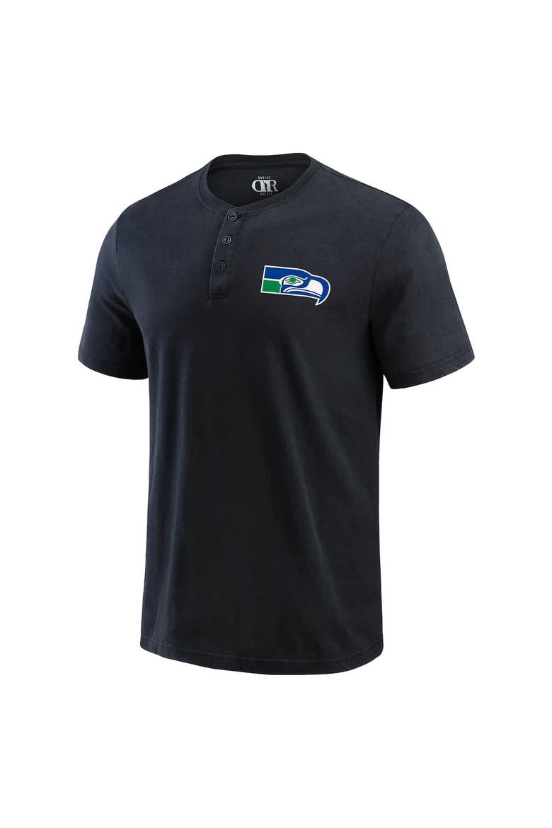 Men's Darius Rucker Collection by Fanatics Black Seattle Seahawks Washed Henley T-Shirt, Alternate, color, Black