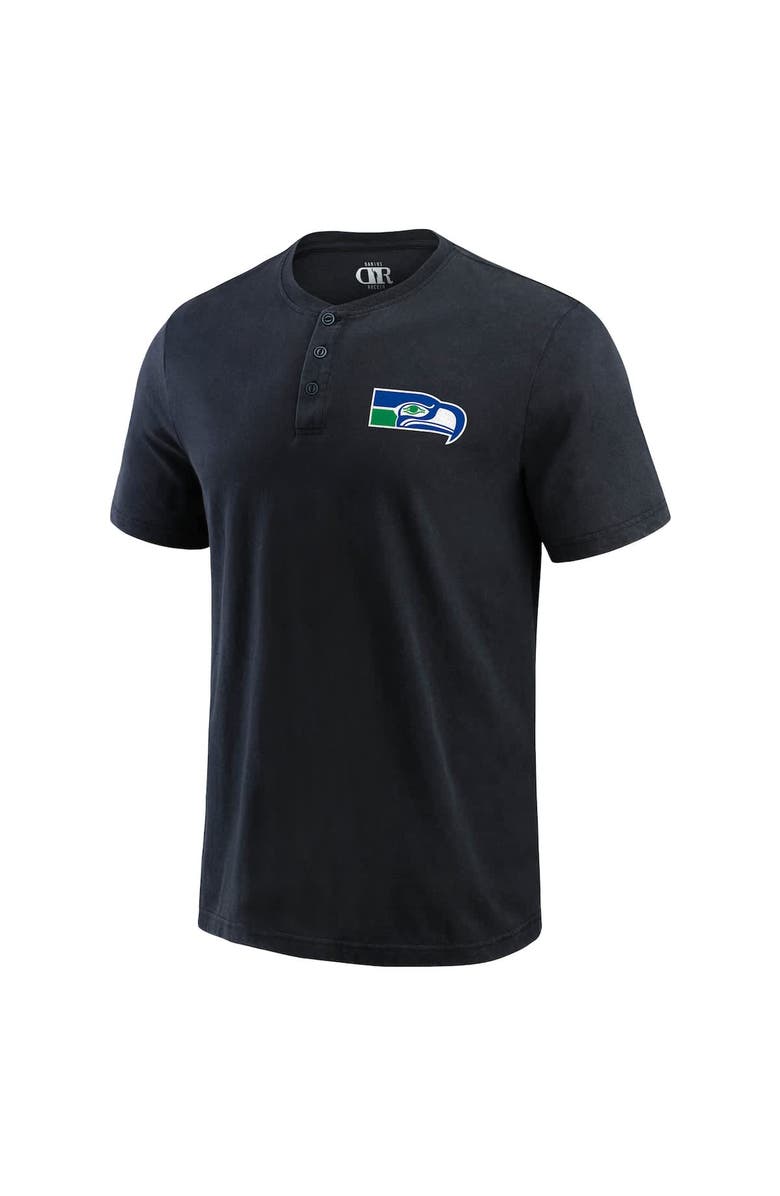 Darius Rucker Collection by Fanatics Men's Darius Rucker Collection by Fanatics Black Seattle Seahawks Washed Henley T-Shirt, Alternate, color, Black