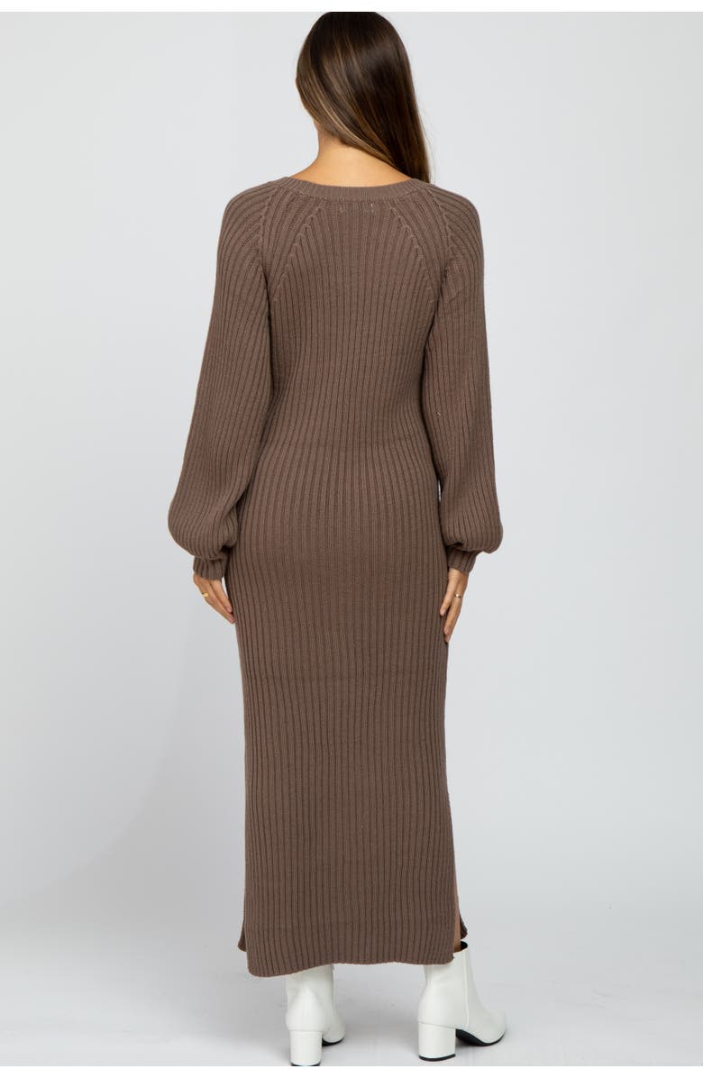 PinkBlush Side Slit Maxi Sweater Dress, Alternate, color, Taupe