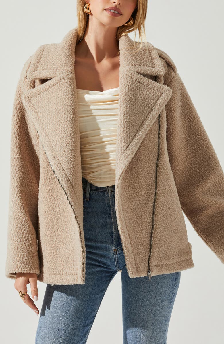 ASTR the Label Layne Fleece Jacket, Alternate, color, Taupe