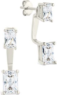 Sterling Forever Cubic Zirconia Front/Back Drop Earrings