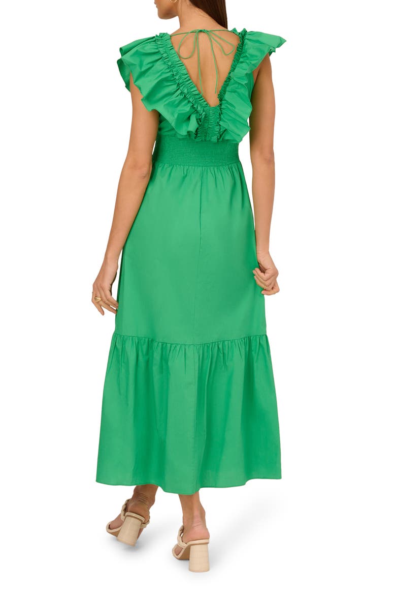 Ruffle Smocked Waist Maxi Dress, Alternate, color, GREEN