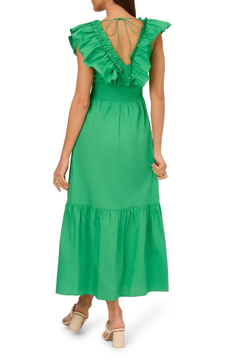 Adrianna Papell Ruffle Smocked Waist Maxi Dress, Alternate, color, 