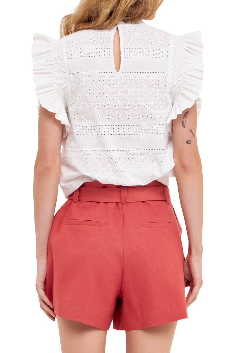 English Factory Embroidered Ruffle Blouse, Alternate, color, 