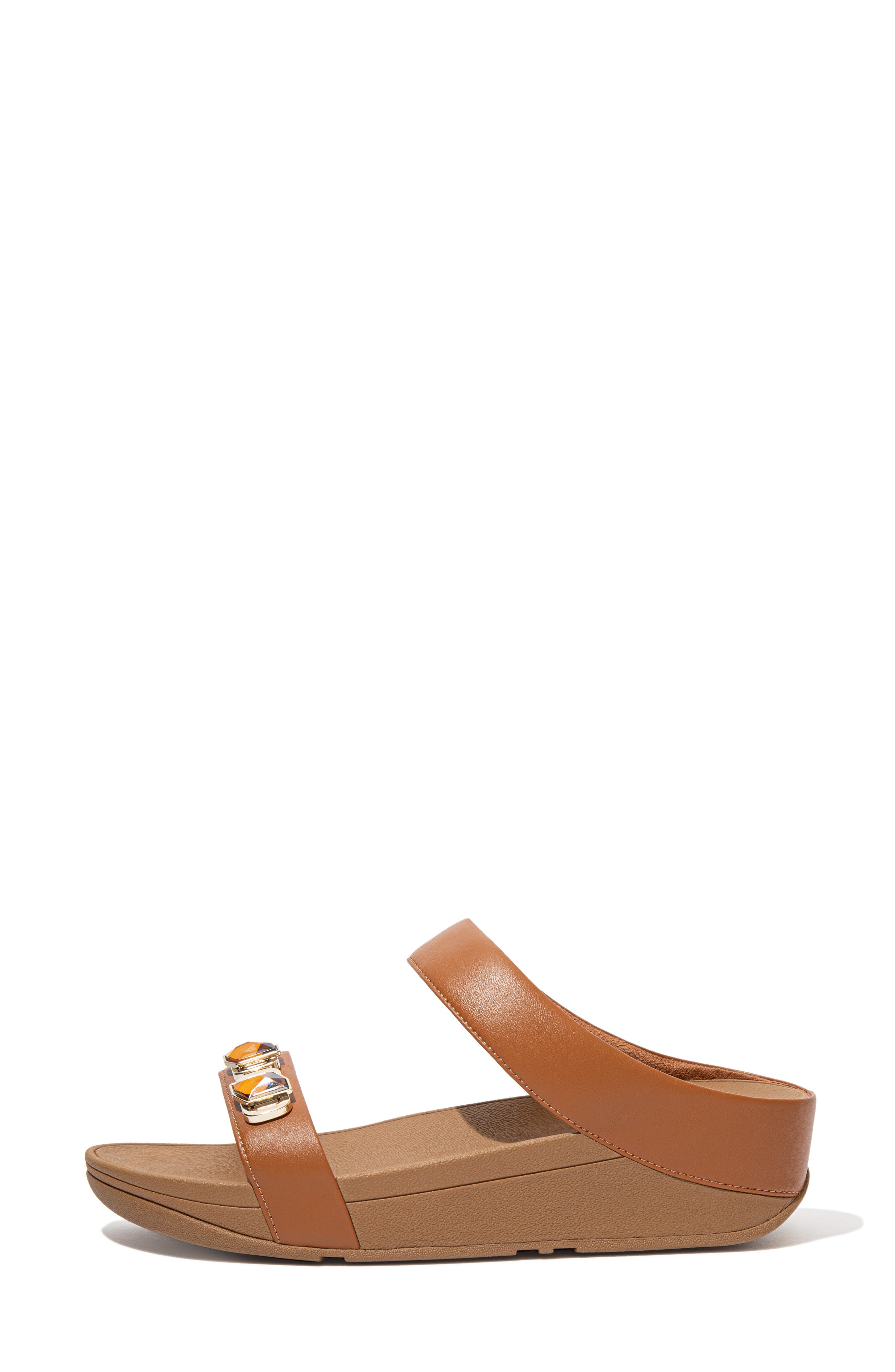 FitFlop Fino Crystal Wedge Slide Sandal, Alternate, color, Light Tan