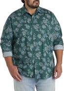 Synrgy by DXL Big & Tall Rolled-Sleeve Floral Print Sport Shirt