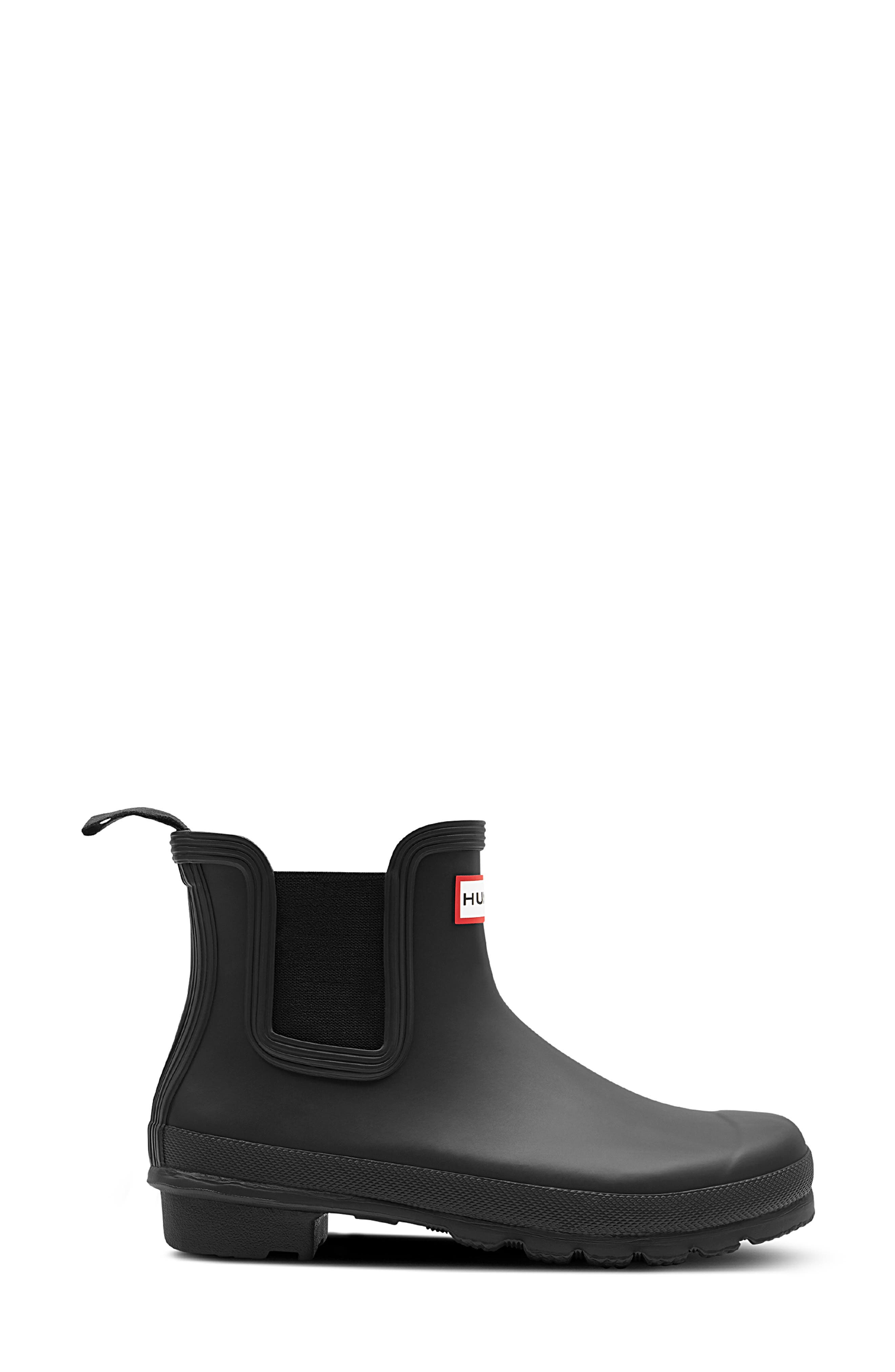 Hunter Original Waterproof Chelsea Rain Boot, Alternate, color, Black/ Black