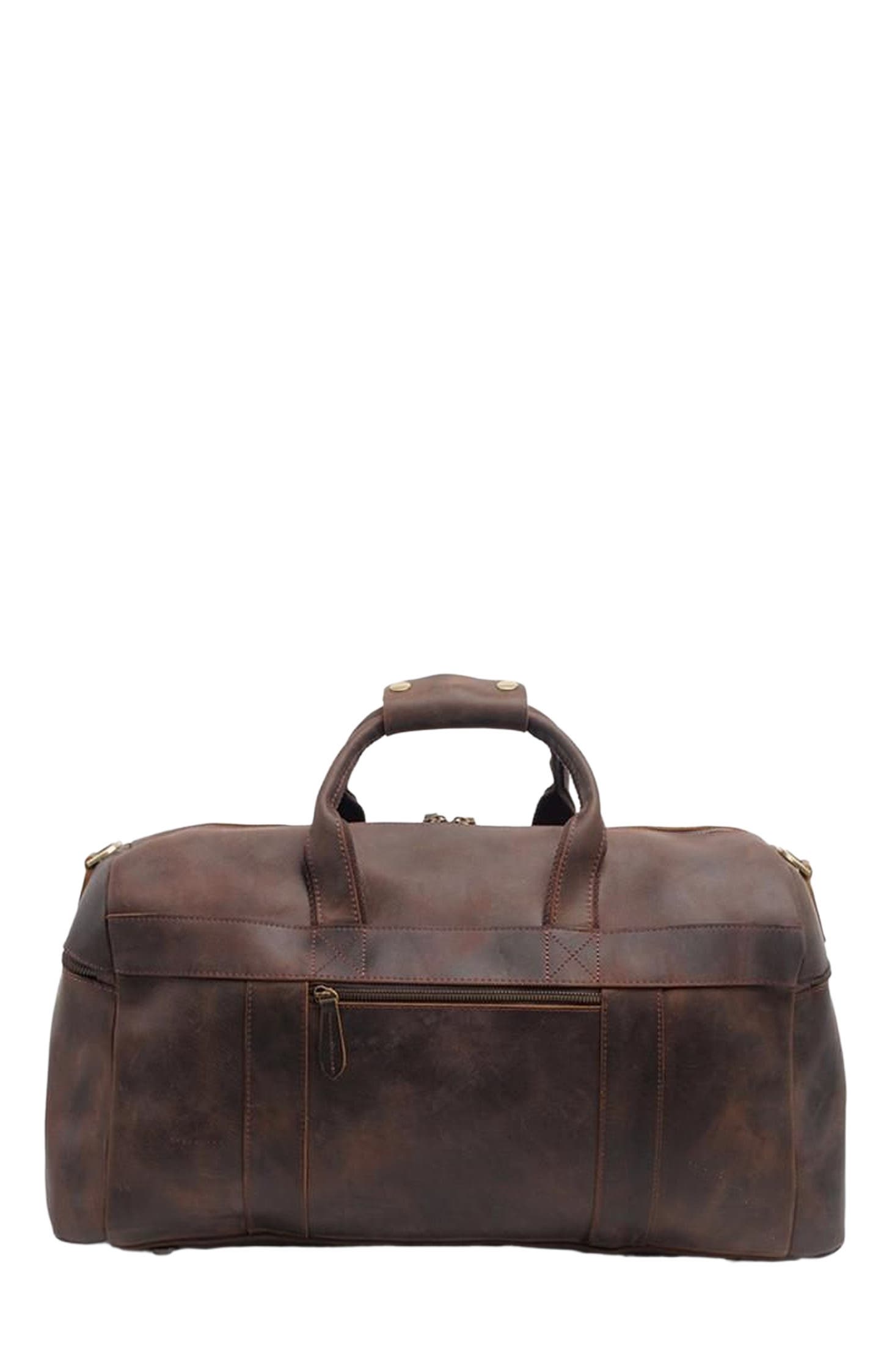STEEL HORSE LEATHER The Asta Weekender | Handcrafted Leather Duffle Bag, Alternate, color, Dark Brown