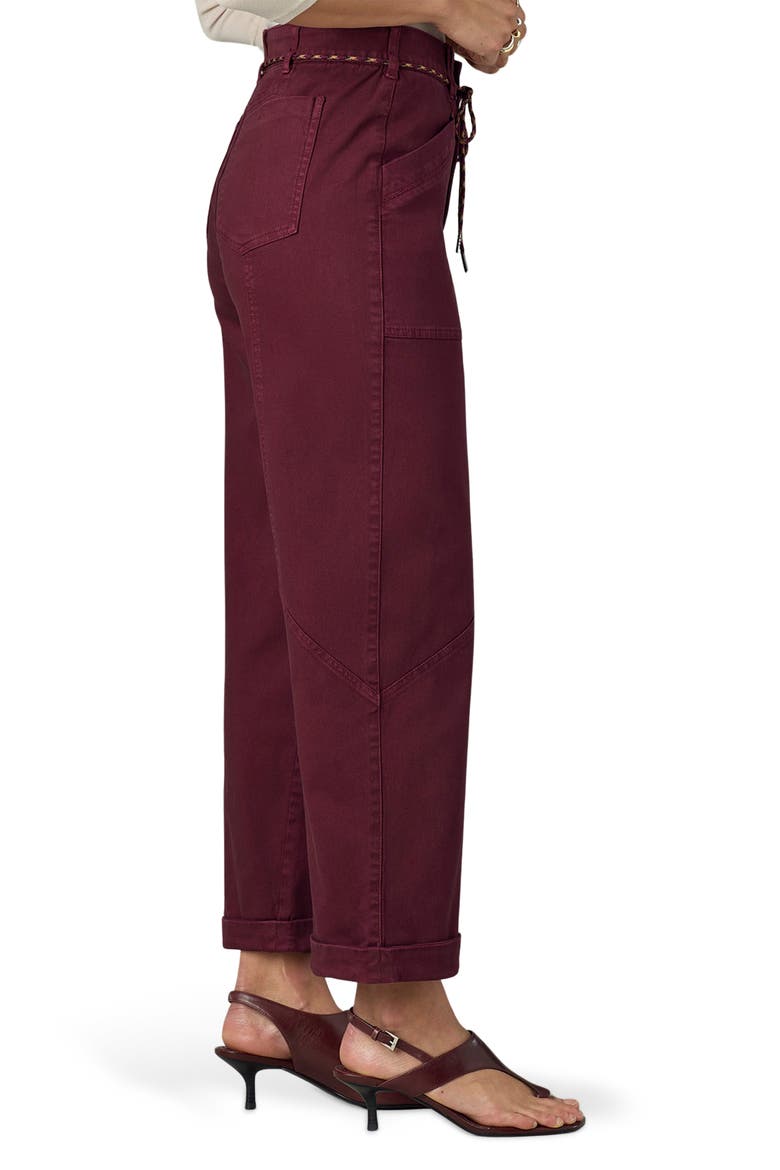 Ultra Skyrise High Waist Relaxed Stretch Cotton Pants, Alternate, color, ZINFANDEL
