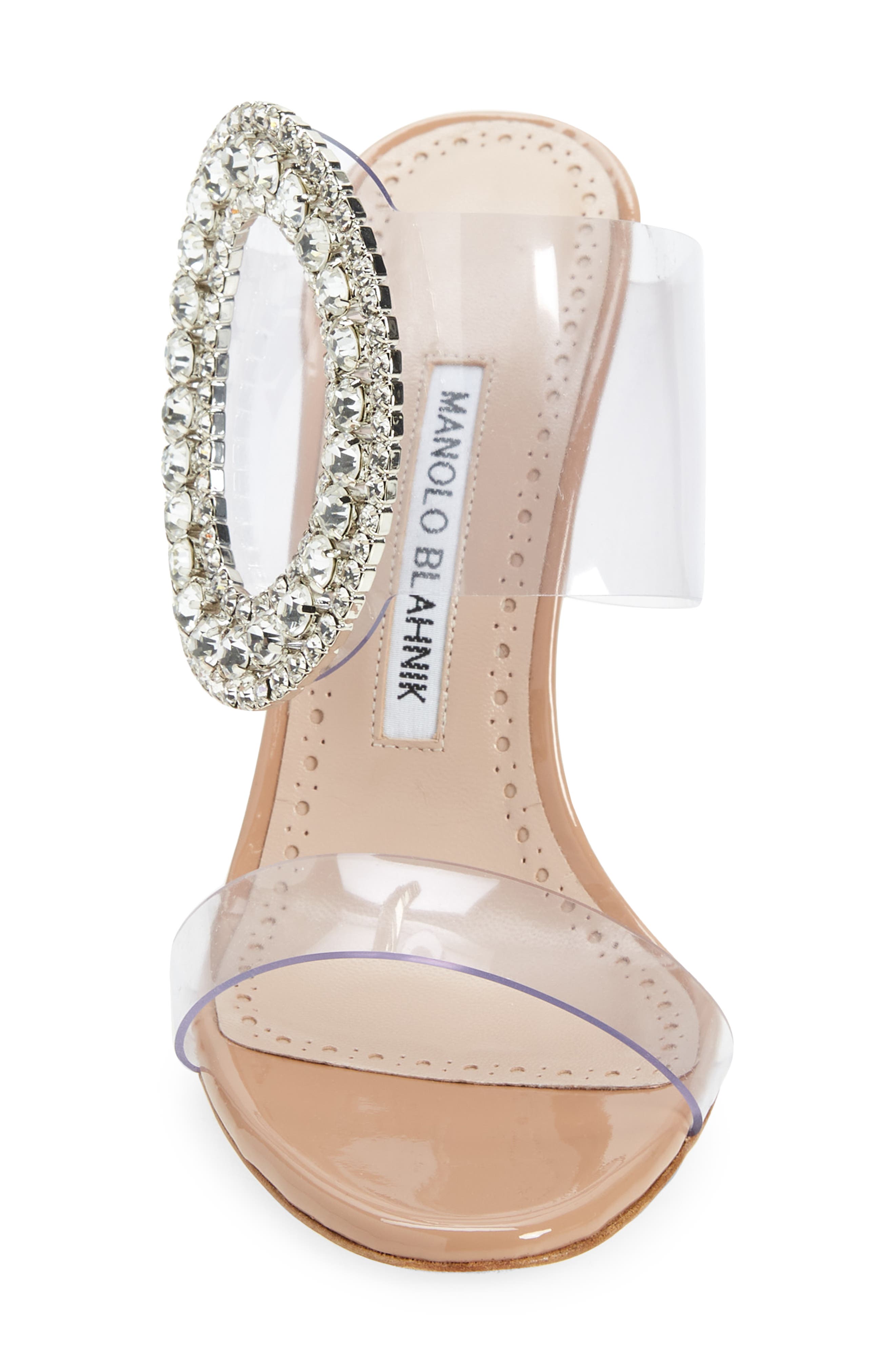 Manolo Blahnik Fibionabi Crystal Buckle Clear Sandal, Alternate, color, 