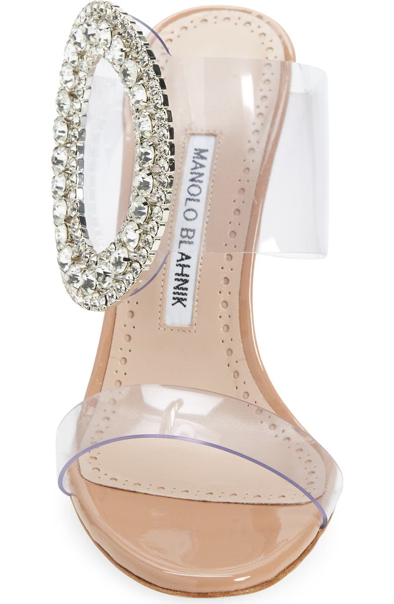 Manolo Blahnik Fibionabi Crystal Buckle Clear Sandal, Alternate, color,