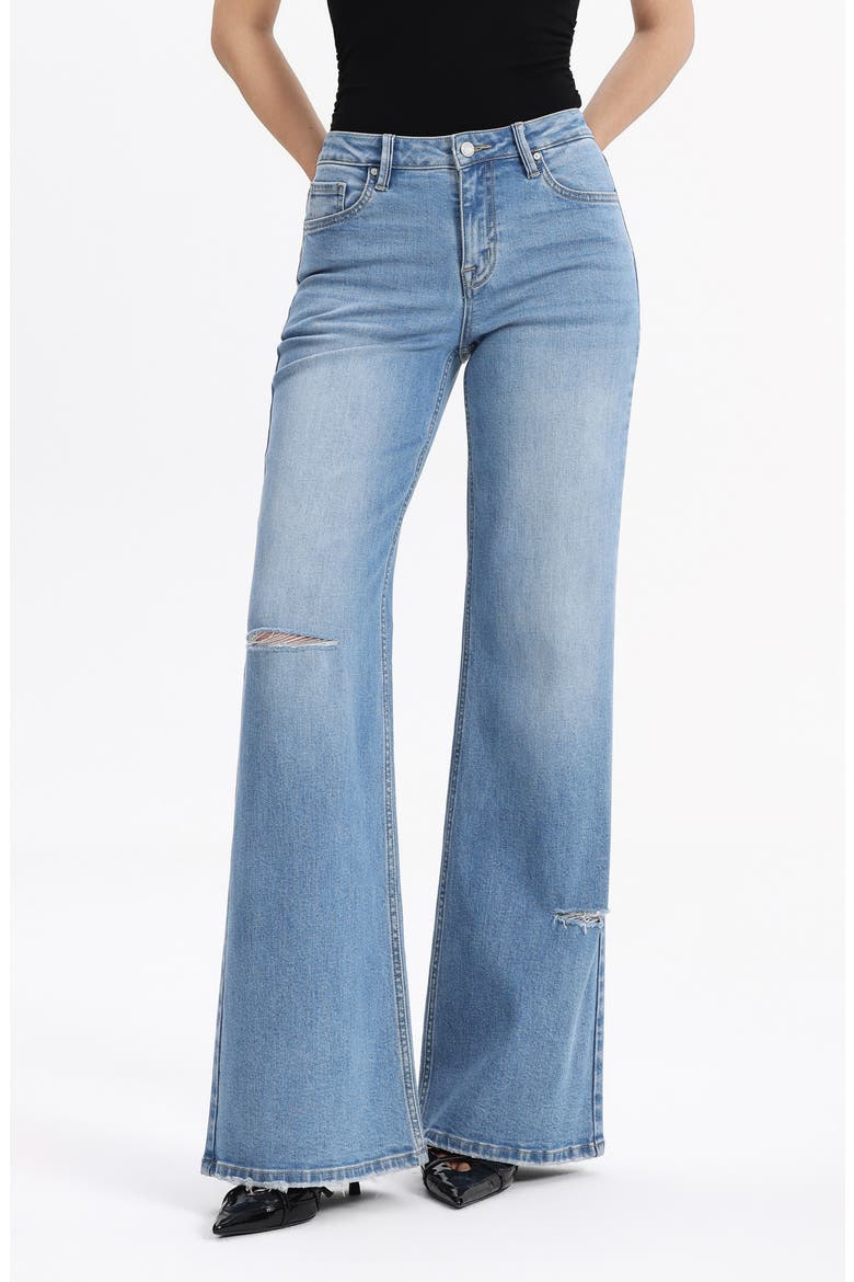 Mid Rise Wide Leg Jeans, Alternate, color, LIGHT BLUE