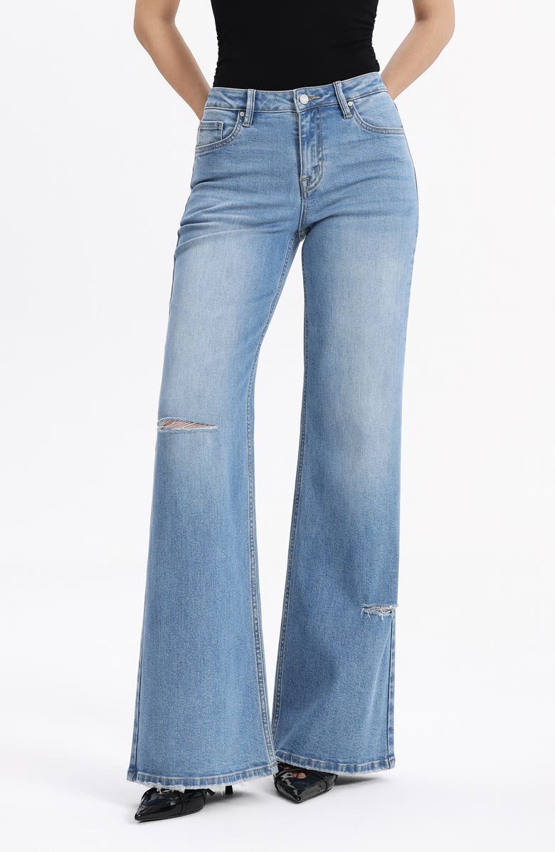 Bayeas Mid Rise Wide Leg Jeans, Alternate, color, Light Blue