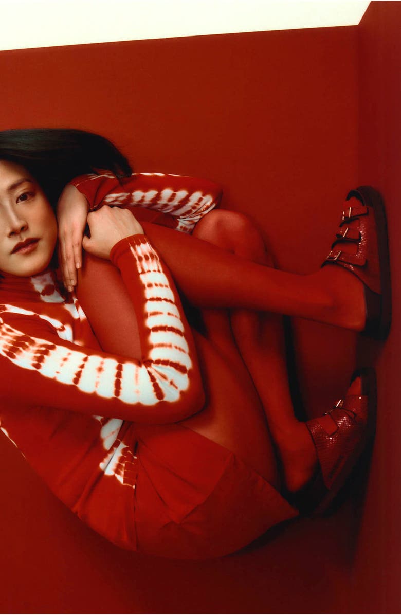 1774 BIRKENSTOCK Florida Snakeskin Embossed Leather Buckle Slide Sandal, Alternate, color,