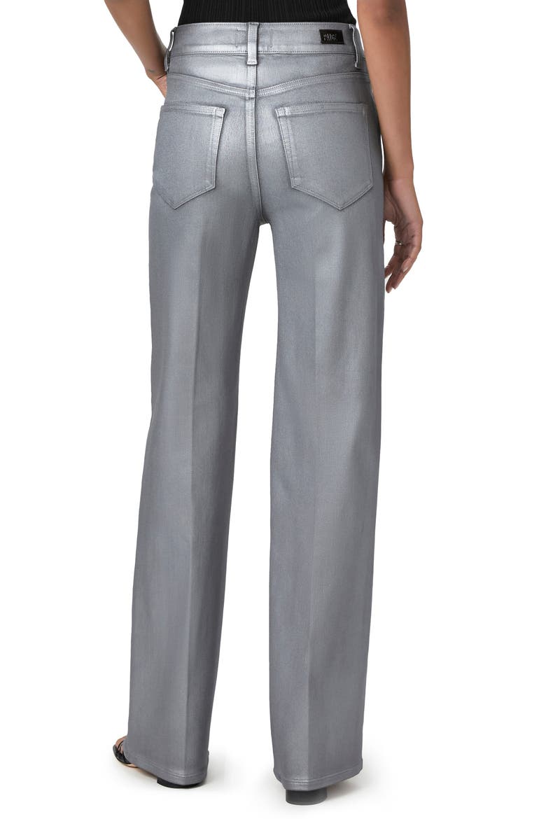 Sasha Coated High Waist Wide Leg Jeans, Alternate, color, SILVER SHIMMER LUXE COATING