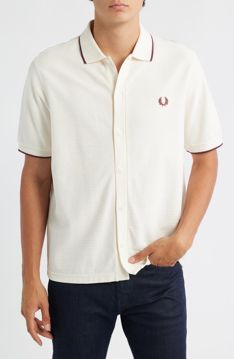 Fred Perry Cotton Piqué Polo, Main, color, Ecru