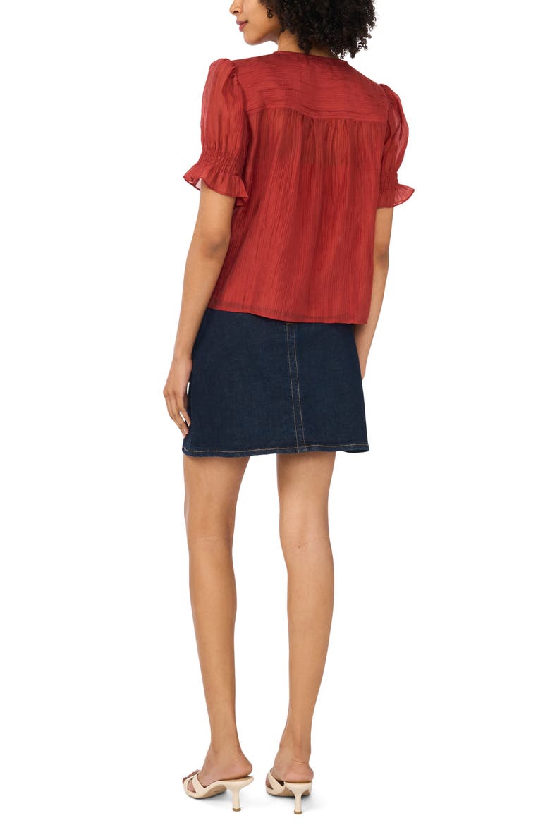 Pintuck Chiffon Top, Alternate, color, RUST 242