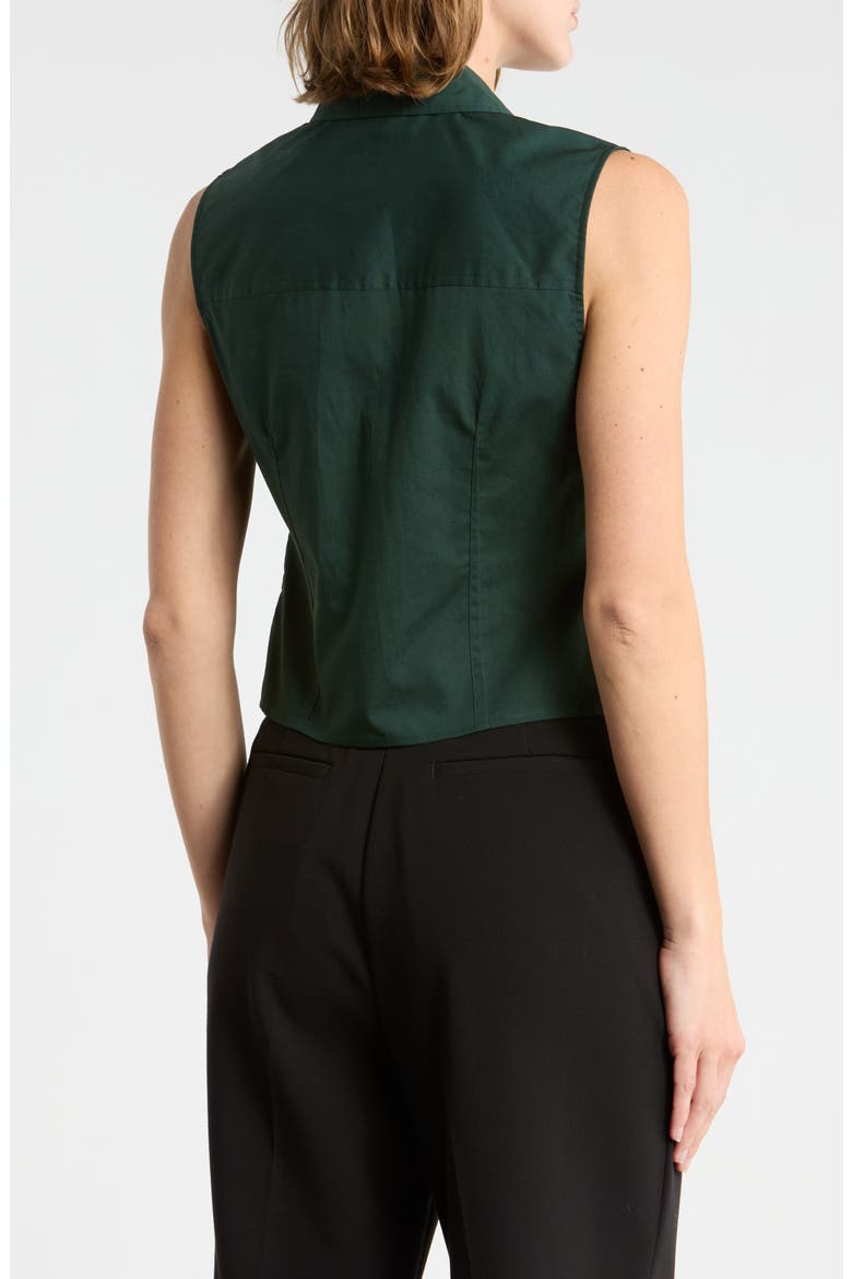 Ginny Poplin Sleeveless Shirt, Alternate, color, DEEP GREEN