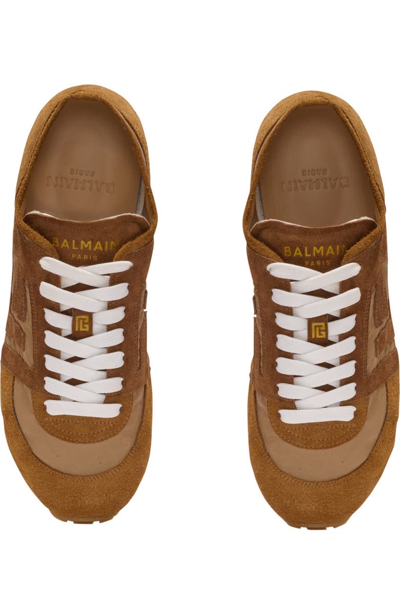 Balmain Racer 45 trainers in suede and nylon, Alternate, color, Brown