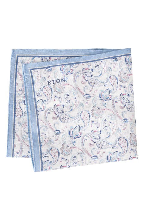 Paisley Linen Pocket Square