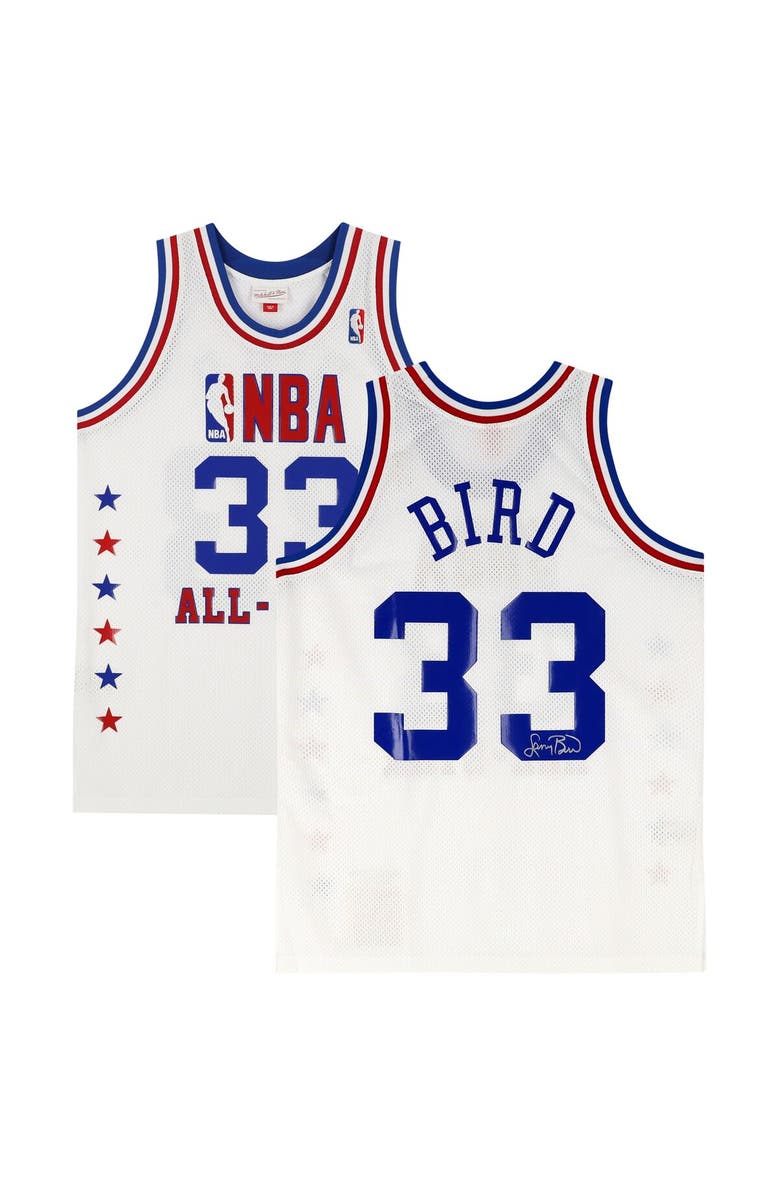 FANATICS AUTHENTIC Larry Bird Boston Celtics Autographed White All-Star Authentic Mitchell and Ness Jersey, Main, color,