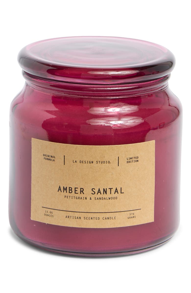 PORTOFINO CANDLES Amber Santal Small Apothecary Candle, Main, color, Cranberry