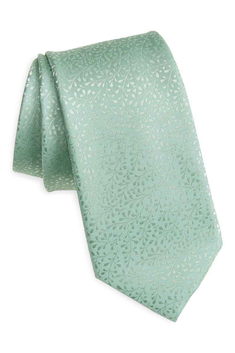 Baker Floral Tie, Main, color, SAGE