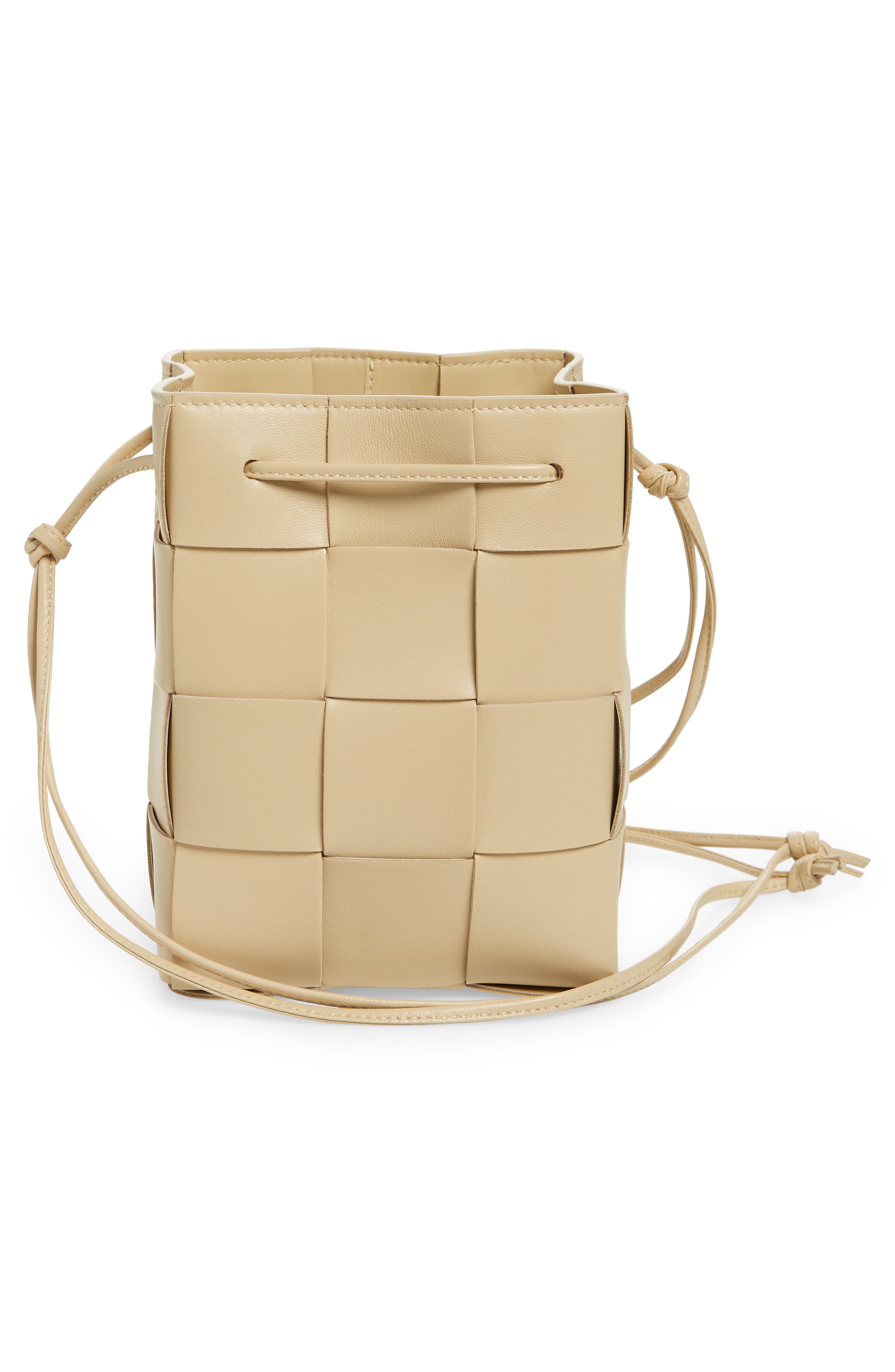 Mini Cassette Drawstring Bucket Bag, Alternate, color, PORRIDGE GOLD