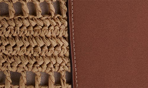 Mango Raffia Lined Tote Bag In Brown