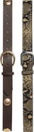 Steve Madden Set of 2 Faux Leather & Faux Snakeskin Belts