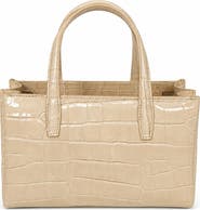 Persaman New York Violetta Croc Embossed Leather Shoulder Bag