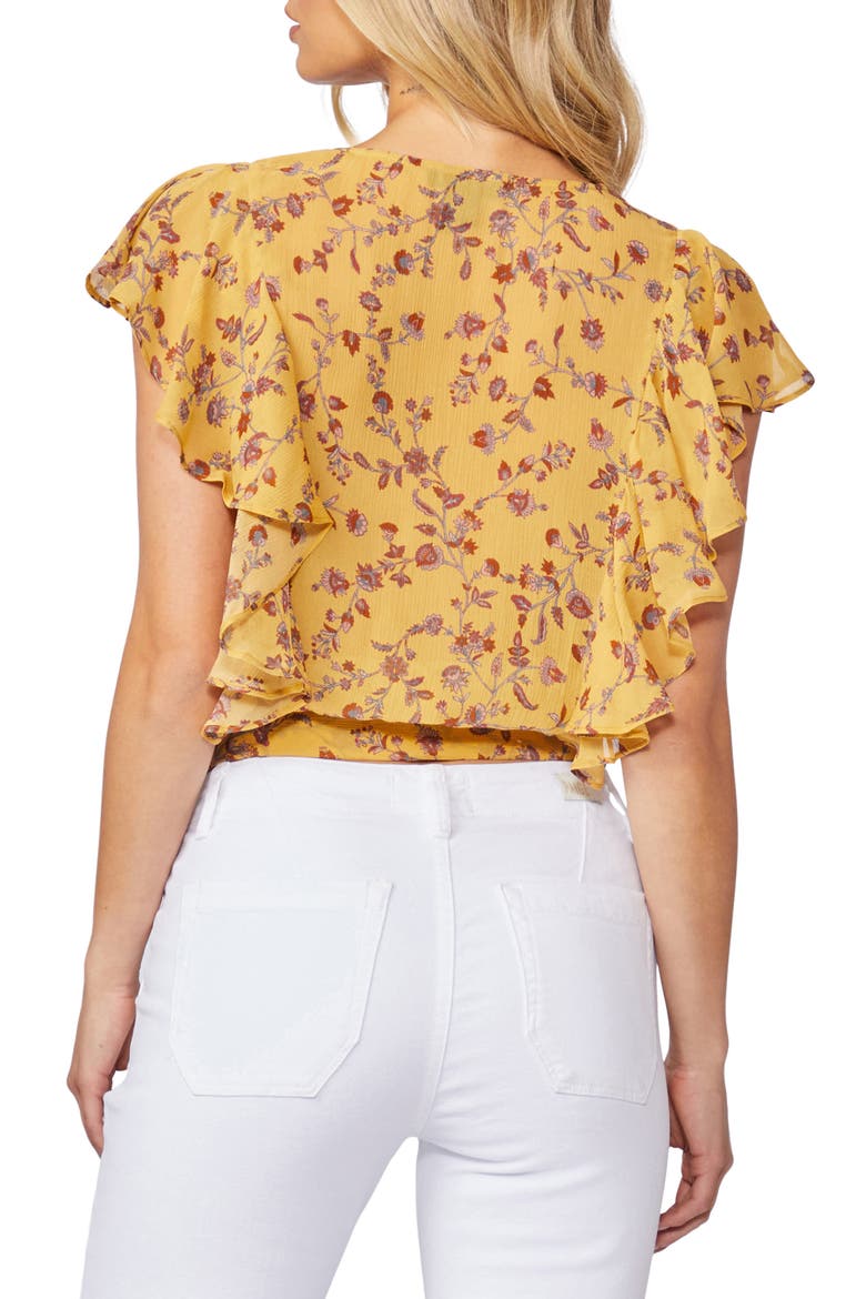 Trista Floral Ruffle Silk Blouse, Alternate, color, TURMRC MLT