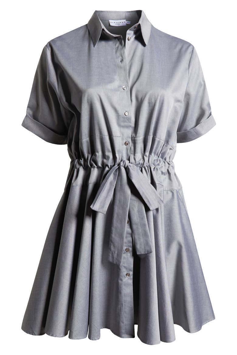 Meadow Drawstring Waist Shirtdress, Alternate, color, GREY