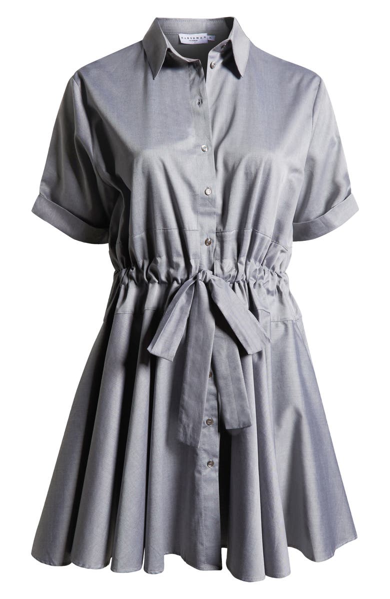 HARSHMAN Meadow Drawstring Waist Shirtdress, Alternate, color, Grey
