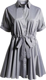 HARSHMAN Meadow Drawstring Waist Shirtdress