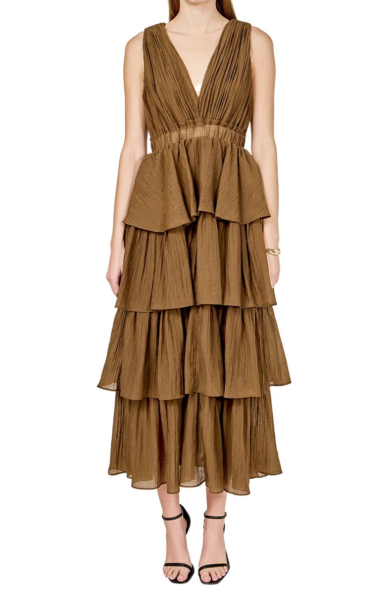 Endless Rose Tiered Maxi Dress, Main, color, Chocolate