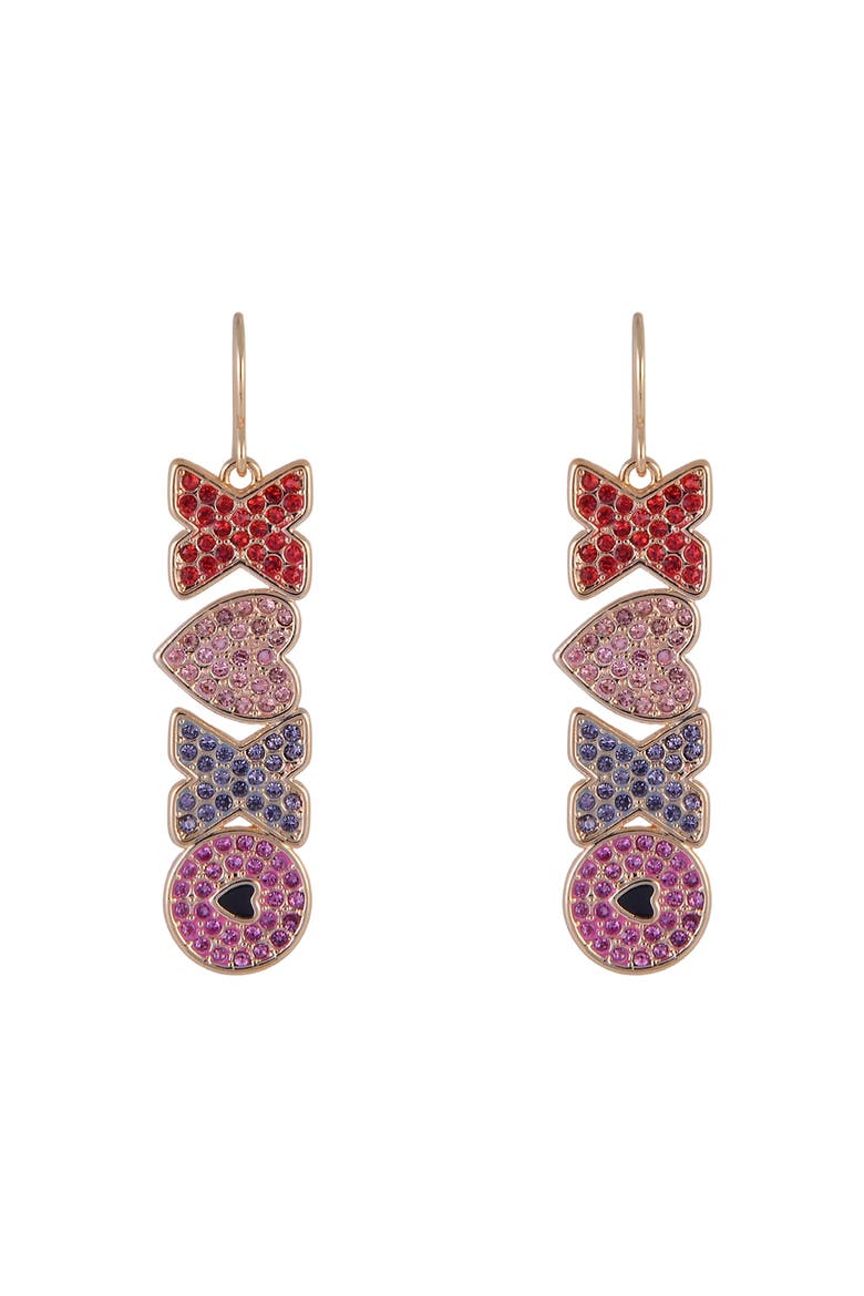 Stone Hugs and Kisses Linear Earrings, Alternate, color, Red