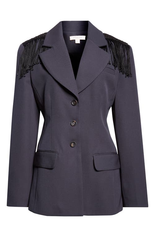 Diotima Garvey Fringe Wool Blazer In Purple