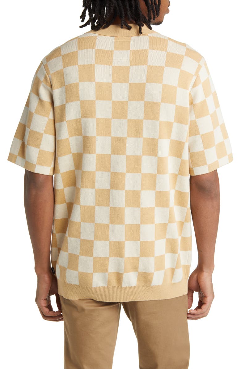 Vans Checkerboard Button Front Cotton Polo Sweater, Alternate, color,