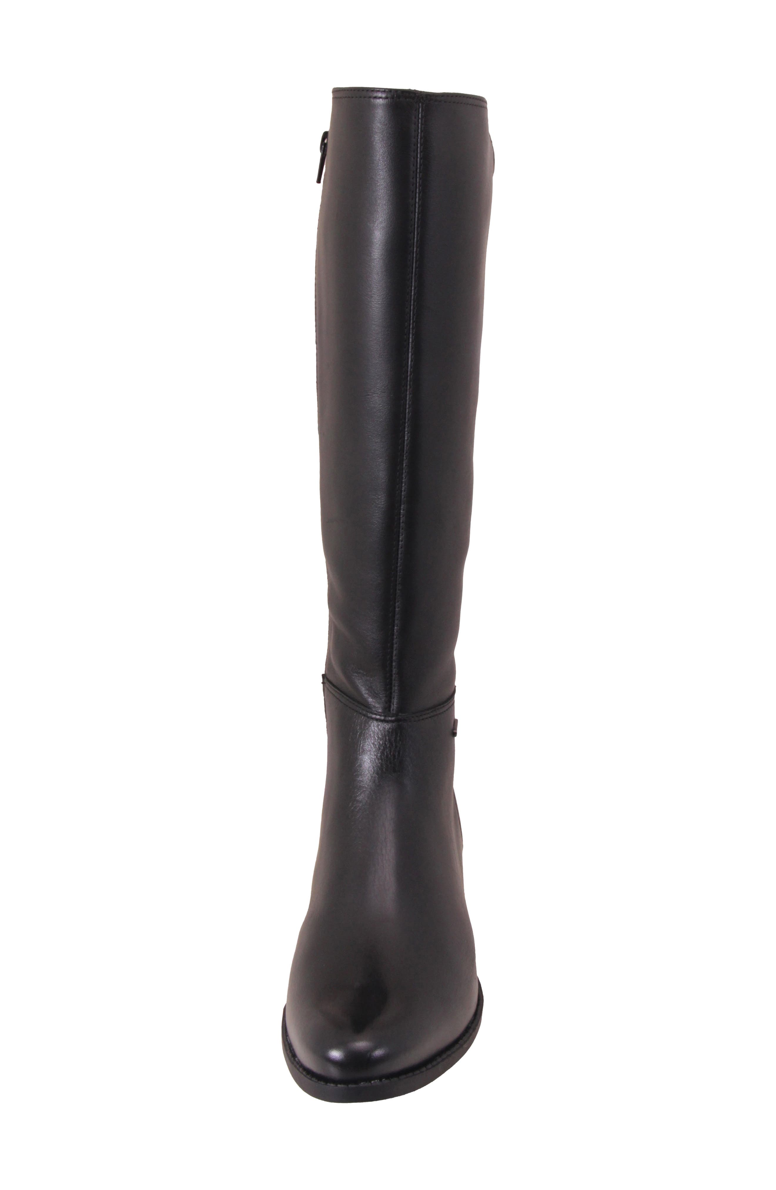 Oliver Leather Knee High Boot, Alternate, color, BLACK