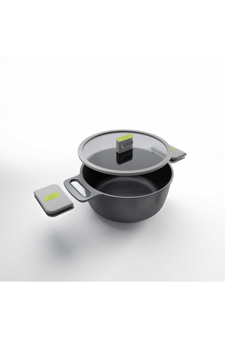 Life Ceramic Nonstick Stock Pot w/Glass Lid | 9.5 Inch 4.2 Quart, Alternate, color, Black