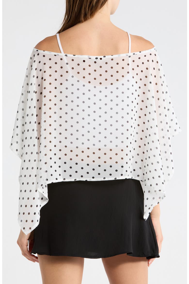 Coco Polka Dot Chiffon Poncho, Alternate, color, POLKA DOT