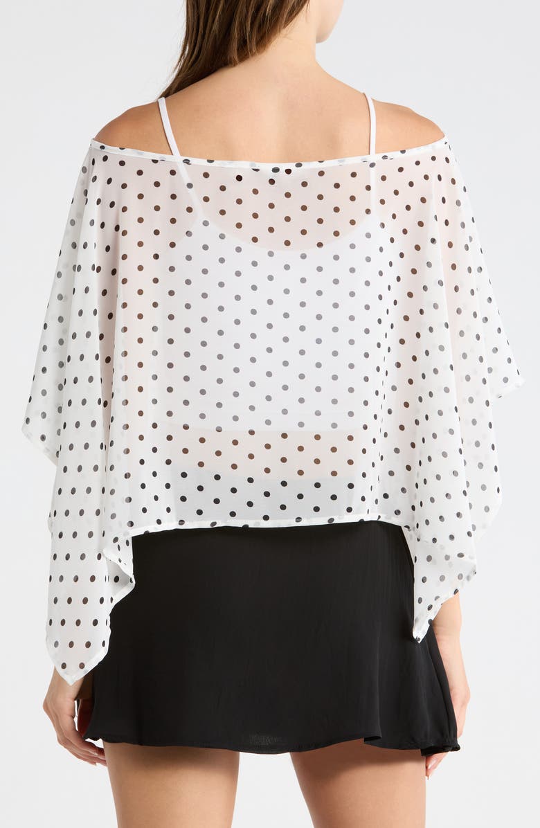 PacSun Coco Polka Dot Chiffon Poncho, Alternate, color, Polka Dot