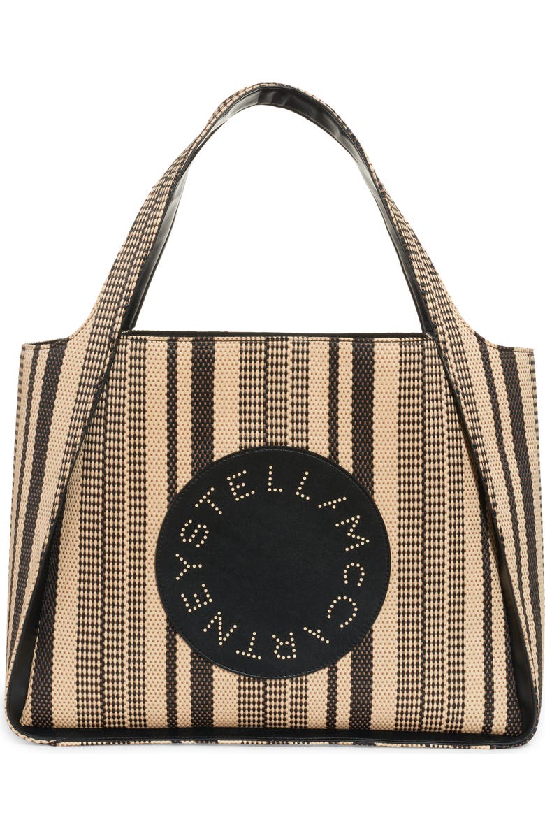 Stella McCartney Stella Logo Stripe Woven Tote, Main, color,