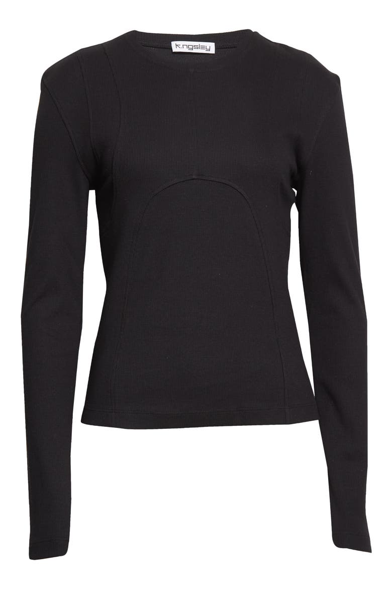 Gender Inclusive Dani Fitted Rib T-Shirt, Alternate, color, BLACK