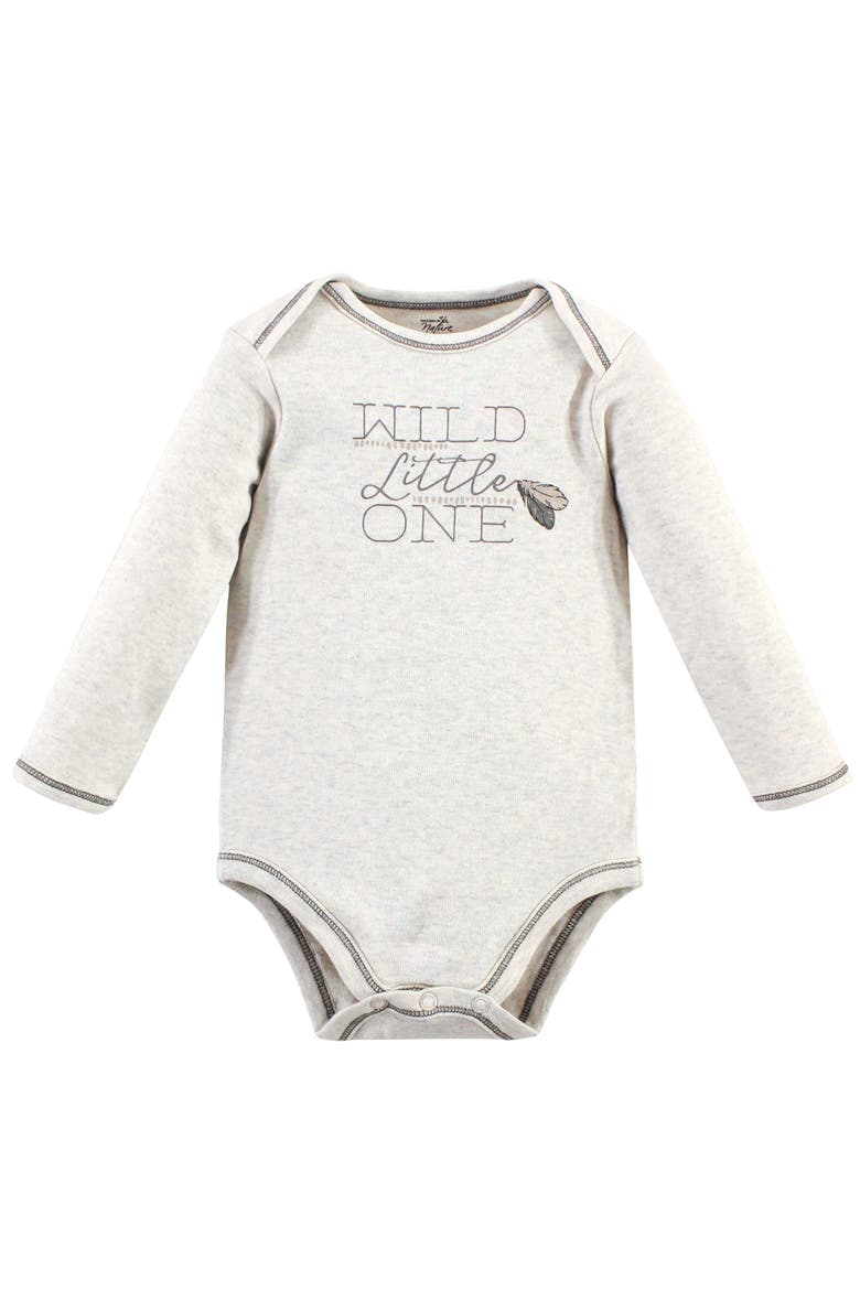 5Pk Long Sleeve Organic Bodysuits, Alternate, color, Boho Fox