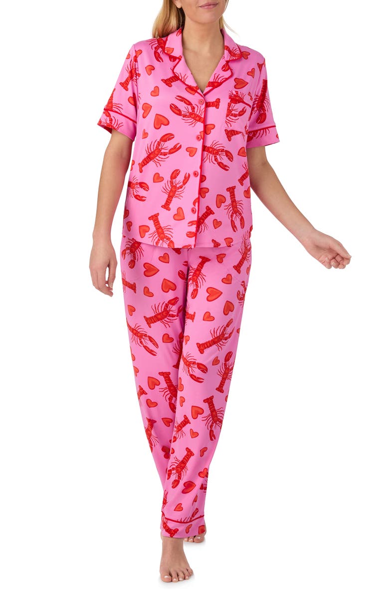 Room Service Pjs Piped Print Pajamas, Main, color,