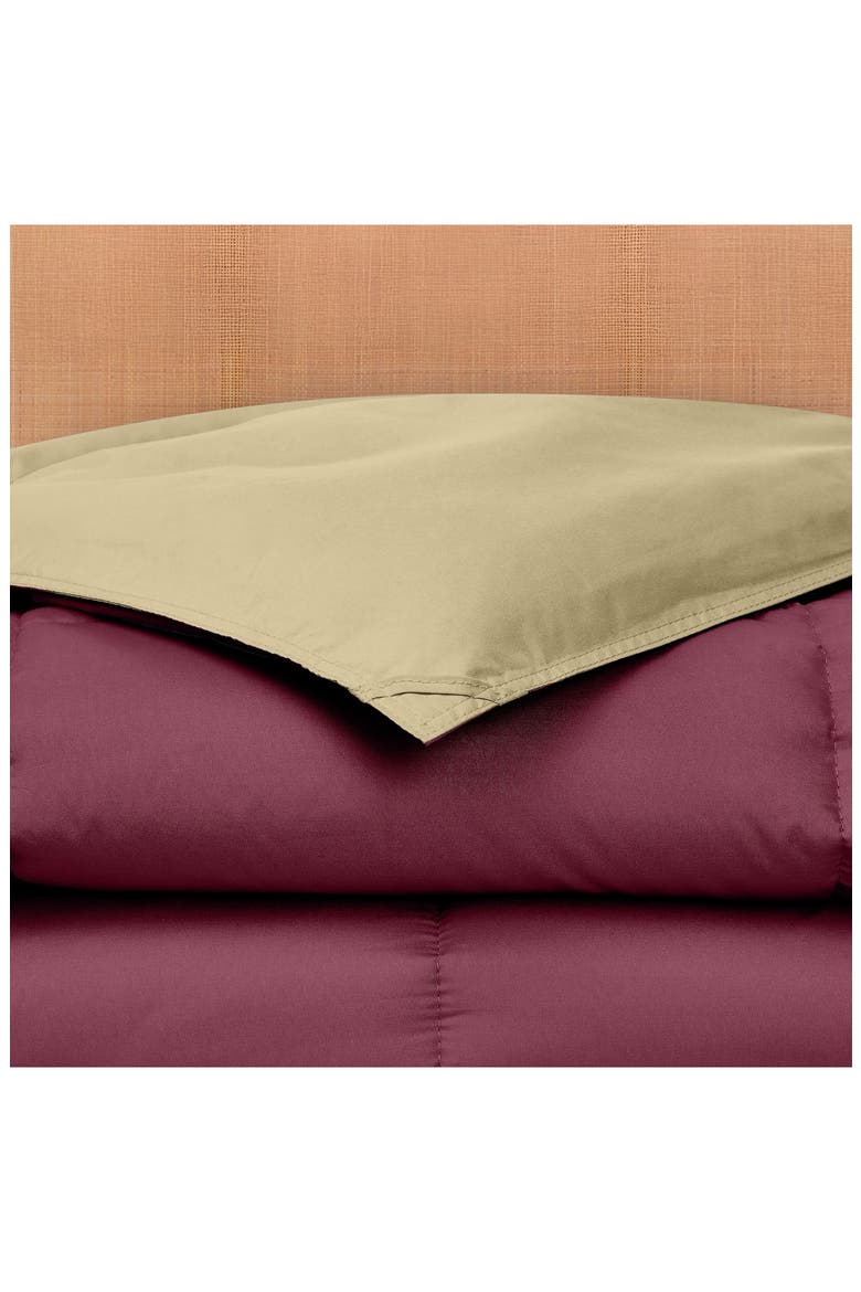Down Alternative Reversible Comforter, Alternate, color, ANEMONE/WHEAT