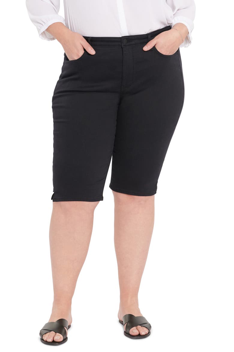 Side Slit Capri Jeans, Main, color, BLACK 858