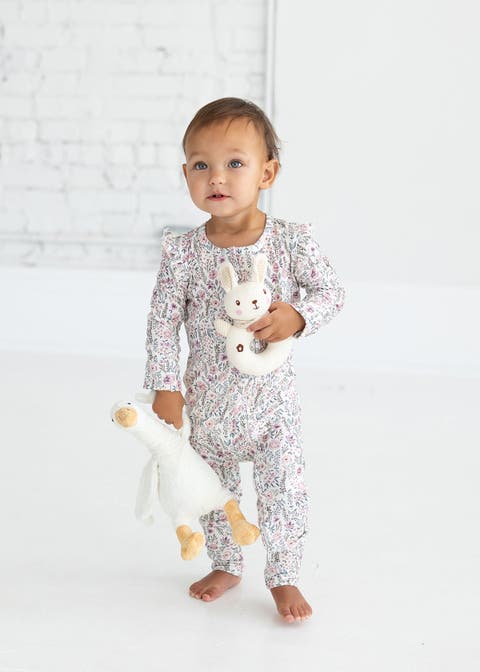 Whimsical Wildflower Convertible Romper Floral Print with Matching Headband